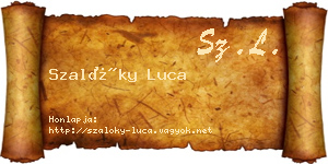 Szalóky Luca névjegykártya
